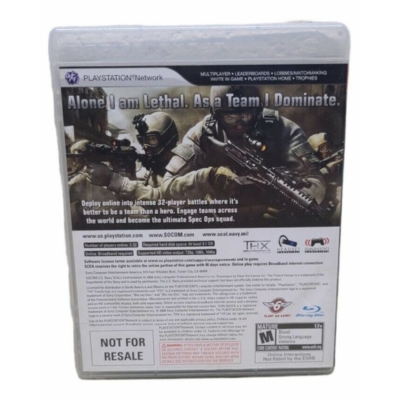 SOCOM Confrontation US Navy Seals Game PlayStation 3 PS3 - Complete & Tested - Picture 2 of 3
